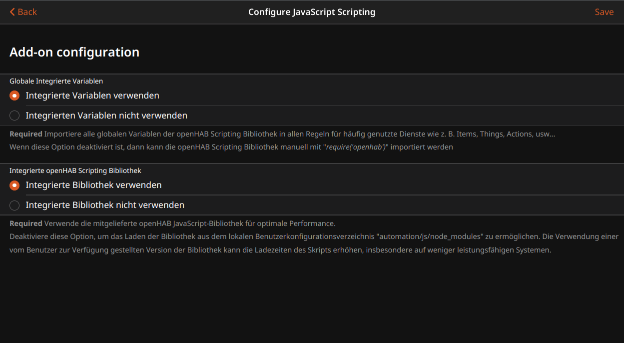 openHAB Rule Configuration