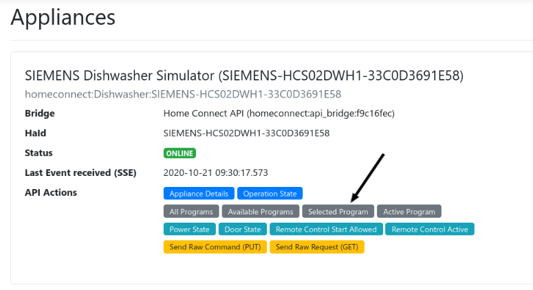 Get selected program Screenshot Home Connect wizard page 4